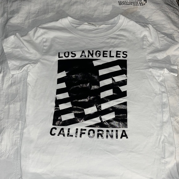 H&M boys 8-10 Los Angeles short sleeve white and black T-shirt - Picture 1 of 1